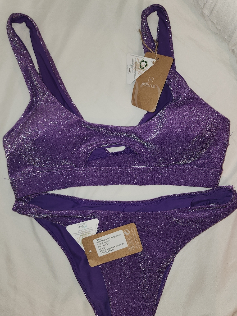 Berlook Sparkling Purple Cutout Bikini Set - Picture 5 of 5